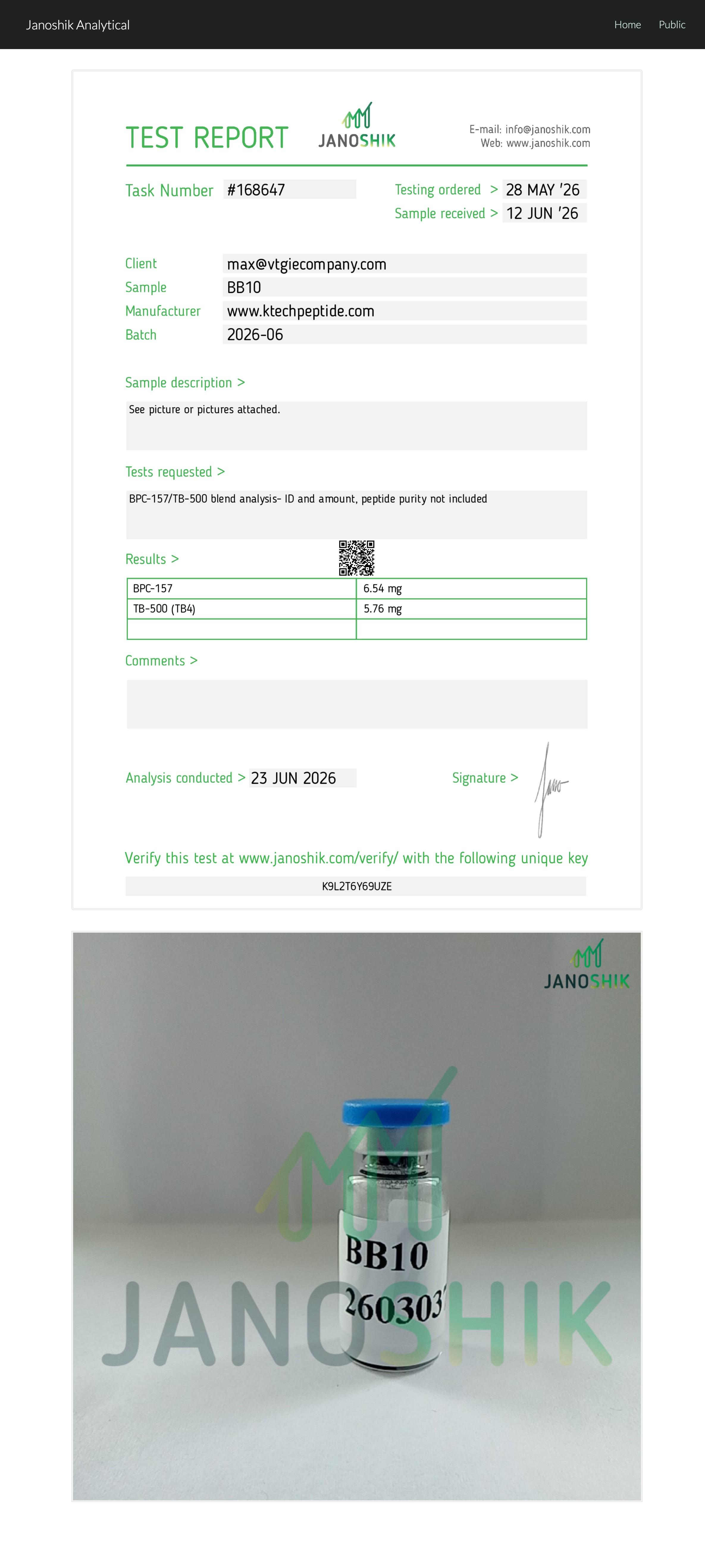 Certificate of Analysis for Wolverine Blend